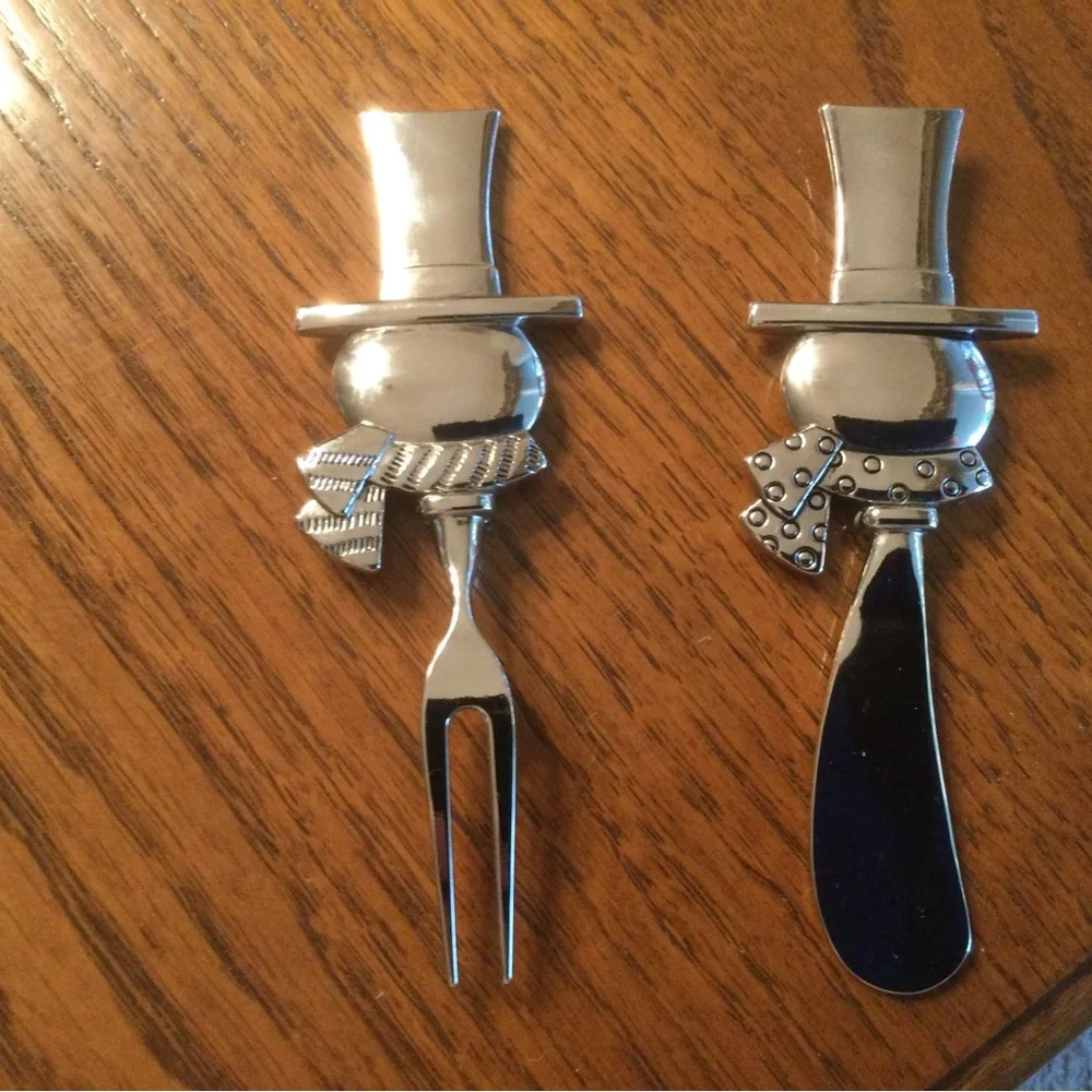 Boston International Snowman 2 piece Fork & Spreader